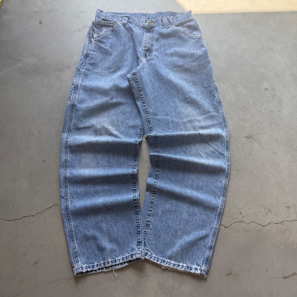Vintage Dungarees Carpenter Jeans Mens 32x30 Light Wash Baggy Denim Workwear
